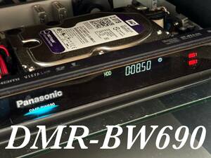 【500GB⇒2TB 新品WD製HDD換装済】★ Panasonic DMR-BW690 2番組同時録画 ★《純正リモコン付き》★