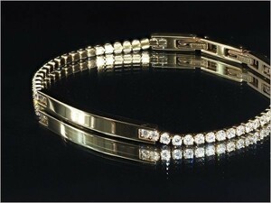 【輝き】ダイヤモンド プレート テニス ブレスレット 5.0ct！サイズ調節可(限定入荷商品 YG 1ー1212