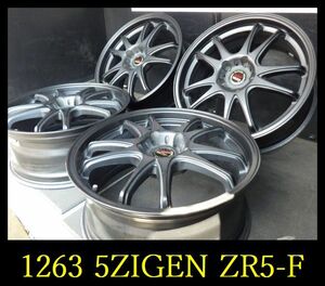 【1263】T6106074◆5ZIGEN ZR5-F◆18x7.5J 5穴 PCD114.3 +45◆4本◆レヴォーグなど