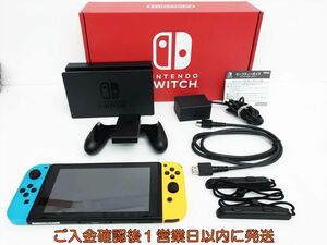 [1 jpy ] nintendo new model Nintendo Switch body set neon blue / neon yellow the first period ./ operation verification settled switch L04-252sy/G4