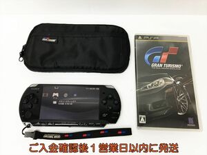 [1 jpy ]SONY Playstation Portable PSP-3000 black body + gran turismo soft / case set operation verification settled J06-196rm/F3