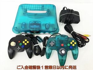 【1円】任天堂 ニンテンドーロクヨン 本体 セット クリアブルー N64 未検品ジャンク コントローラー ACアダプター DC06-427jy/G4