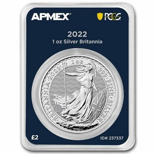 [ free shipping ]2022 year ( new goods / unopened ) England Britannia MintDirect premium + PCGS First Strike (Queen) 1oz BU silver coin 