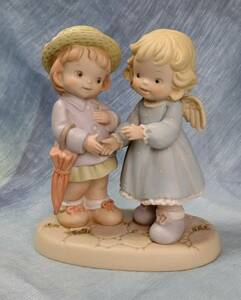 マーベル ルーシー アトウェル メモリー オブ イエスタデー エネスコ社 女の子 天使 陶器人形 置物　守護天使に見守られて　数量限定　レア
