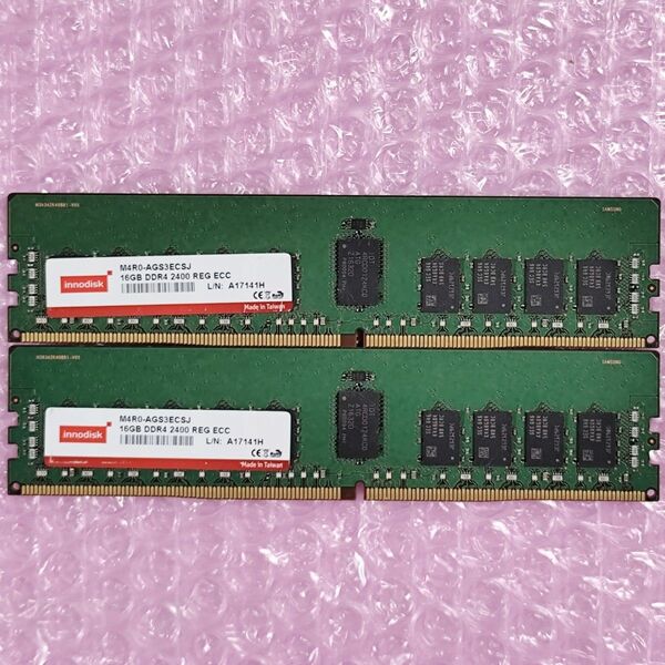 【動作確認済み】Innodisk DDR4-2400 16GB 2枚 (計32GB) ECC Registered RDIMM