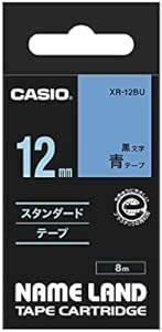 カシオ ラベルライター ネームランド 純正 テープ 12mm XR-12BU 青地に黒文