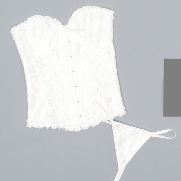 レースレディース Lace Ladiesビスチェ編み紐コルセット 共布ショーツ付き 2点セット