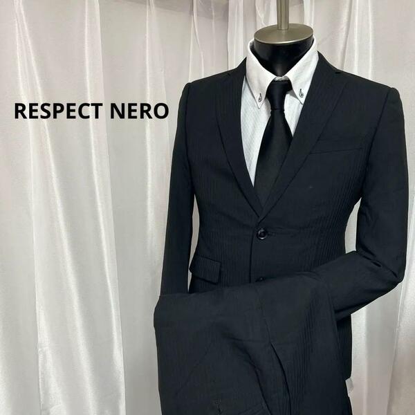 RESPECT NERO リスペクトネロ スーツ 黒ストライプ 90Y4 119