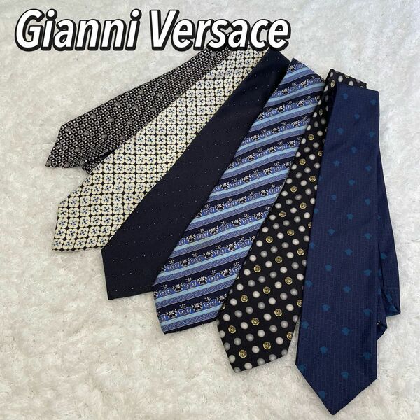 【6本セット】Gianni Versaceジャンニベルサーチ　ネクタイ　セット　 総柄　メデューサ 紳士 ビジネス　シルク