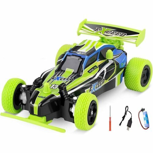 ラジコンカー RCカー オフロードリモコンカー ラジコ 競技可能 安定性高い 耐衝撃 子供おもちゃ 贈り物 緑 11
