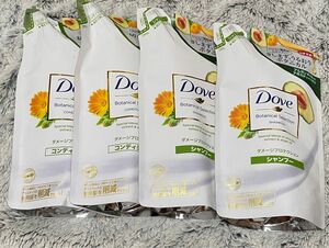 【4袋】 ダヴ Dove ボタニカルセレクション ダメージプロテクション シャンプー コンディショナー 詰め替え 350g 