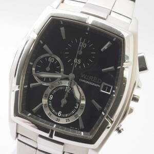 セイコー ワイアード クロノグラフ トノー型 7T92-0KB0 R2 SEIKO WIRED デイト SS クォーツ 黒文字盤 メンズ 男性 腕時計[020078-AH2