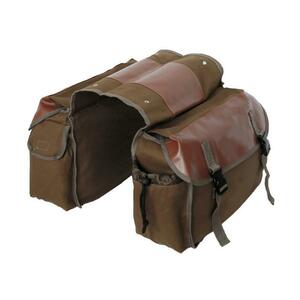  saddle-bag double bike side bag bike all-purpose bag storage high capacity camp travel outdoor Brown 