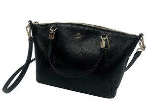 ■【美品】COACH コーチ ショルダーバッグ ハンドバッグ 2way レザー レディース 337333 ブラック 黒 本革 クロスボディ 斜めがけ カバン