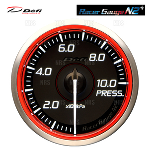 Defi デフィ レーサーゲージN2+ (φ60/レッド) 圧力計 (油圧計/燃圧計) 0～1000kPa (DF19602