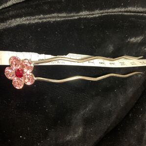 ラインストーンシルバーかんざし