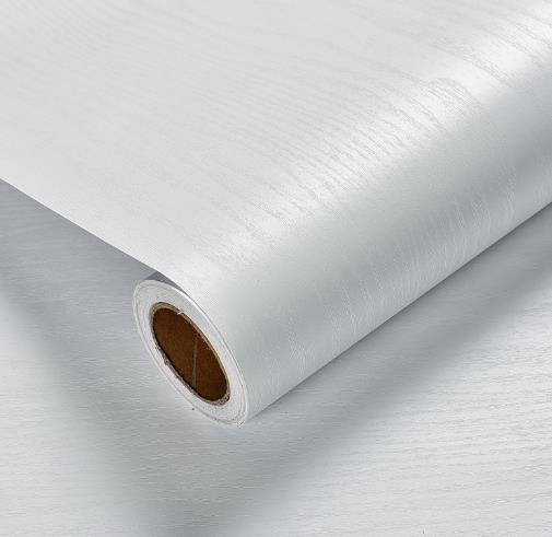 木目調 ウッド 壁紙 ホワイト 白色 ４５cm×１０ｍ リメイクシート 防水 リノベ リフォーム 貼って剥がせる裏面シール付き