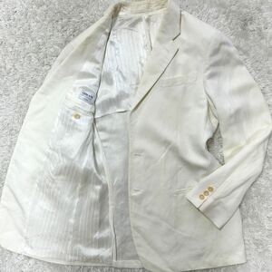 希少XL！リネン素材 アルマーニ/ARMANI COLLEZIONI テーラードジャケット サマージャケット 清涼感 メンズ 春夏 麻 ホワイト50サイズ