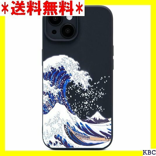 ZUKOU 和風 北斎 立体 3D 浮世絵 iPhon ソフト 和柄 マット 黒 ブラック ストラップホール付き 169