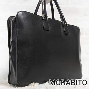 1 jpy ~ [ high class ]molabitoMORABITO PARIS business bag tote bag briefcase leather black multifunction storage A4 possible independent regular price 20 ten thousand degree 