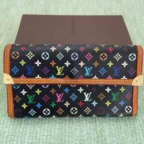 LOUIS VUITTON ルイ・ヴィトン モノグラムマルチカラー 長財布 ポルトトレゾール インターナショナルブラック