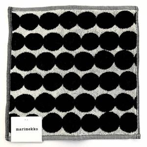 【新品未使用】marimekko マリメッコ　タオルハンカチ　ラシィマット　ブラック　ハンドタオル　ミニタオル　ホワイト　北欧雑貨