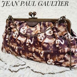 JEAN PAUL GAULTIER Jean paul (pole) Gaultier ultra rare bulrush .3way shoulder bag total pattern transcription Vintage chain nylon 