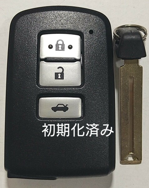 初期化済トヨタ純正スマートキー 3ボタンクラウン210系基盤番号281451-0020ノーカットキー付き 新品電池サービス①