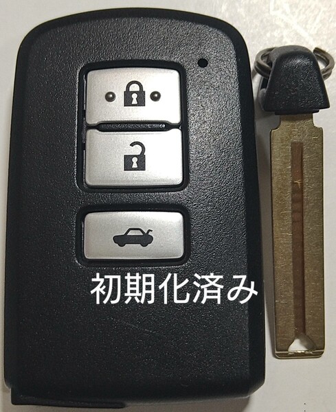 初期化済 トヨタ純正スマートキー 3ボタンカムリ 001YUA1096 14FAA-01ノーカットキー付き 新品電池サービス③