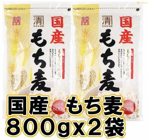 ◆最安 送料無料 国産もち麦 800g×2袋 1.6kg もちもち食感 食物繊維 麦ごはん 麦飯 もちむぎ 大麦