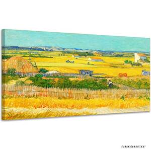 Art hand Auction Monet Art Panel Wheat Field Large Size Reproduction Masterpiece Interior Wall Hanging Room Decoration Decorative Painting Canvas Frame Painting Modern Art Appreciation Housewarming Gift, Painting, Oil painting, Nature, Landscape painting