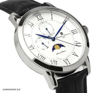 クラシカルな 腕時計 ホワイト ブラック サルバトーレマーラ 革 アンティーク メンズ おしゃれ 時計 ビジネス フォーマル ウォッチ ギフト