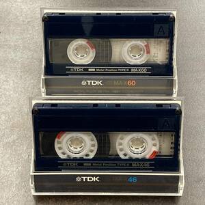 2047T TDK MA-X 46 60分 メタル 2本 カセットテープ/Two TDK MA-X 46 60 Type IV Metal Position Audio Cassette