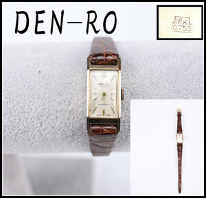 [ preeminence ]GA377 lady's wristwatch analogue [DEN-RO] 17 stone 18K gold 750 hand winding lady's clock -ply 10.4g| operation goods!r