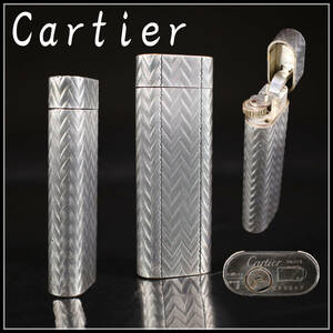 【秀】ZB453 カルティエ 【Cartier】 ガスライター シルバー／時代の使用感あり 美品！ｒ