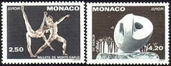 モナコ公国『ヨーロッパ-現代美術(２種)』１９９３年５月４日発行 (未使用切手)