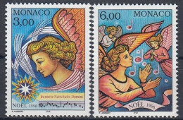  モナコ公国『クリスマス(２種)』 １９９６年１０月１４日発行 (未使用切手)