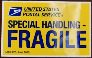 アメリカ　アメリカ郵政公社　USPS　Fragileステッカー　50枚セット