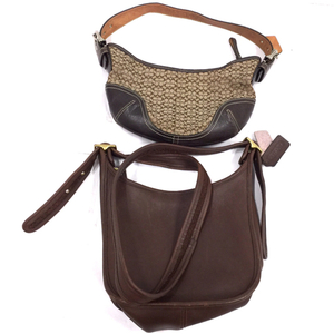  Coach 9950 leather shoulder bag brown group other 6351 Mini signature one steering wheel bag . total 2 point QR062-436