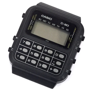 カシオ クォーツ 腕時計 フェイスのみ C-80 メンズ 未稼働品 メンズ 黒 ブラック ファッション小物