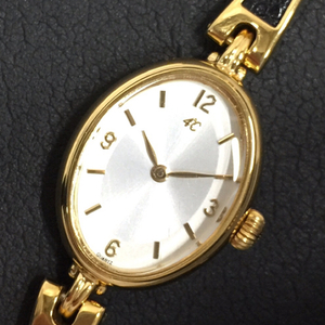 ヨンドシー クォーツ 腕時計 オーバルフェイス シルバーカラー文字盤 レディース 未稼働 ファッション小物