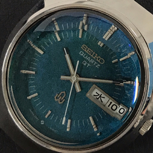 セイコー QT クォーツ デイデイト 腕時計 フェイスのみ メンズ 3803-7080 ブルー文字盤 未稼働品 SEIKO