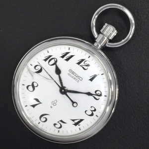  Seiko quartz pocket watch railway clock 7550-0010 white face operation goods men's small articles miscellaneous goods QR062-278