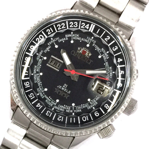 オリエント デイデイト 自動巻 オートマチック 腕時計 メンズ ブラック文字盤 稼働品 ブランド小物 ORIENT QR062-297