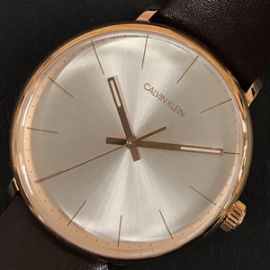 カルバンクライン クォーツ 腕時計 メンズ シルバーカラー文字盤 未稼働品 ラウンドフェイス 付属品あり Calvin Klein