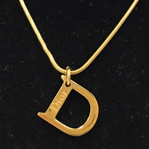 クリスチャンディオール Dロゴ ネックレス ゴールドカラー ブランド小物 ファッション小物 Christian Dior QR063-484