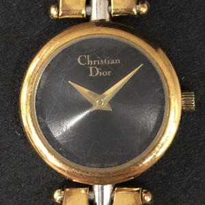 クリスチャンディオール クォーツ 腕時計 黒文字盤 未稼働品 レディース ファッション小物 Christian Dior