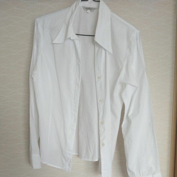 シャツ 長袖 白 ホワイト コットン トップス シンプル 制服