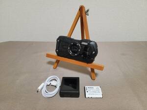  Ricoh WG-70 водонепроницаемый компактный цифровой фотоаппарат черный аккумулятор приложен работа OK