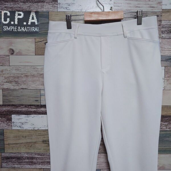【C.P.A.】 ストレッチ　 パンツ日本製　ホワイト　Lサイズ　　ウエスト総ゴム